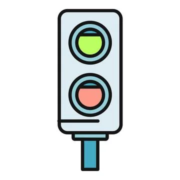 Traffic light allowing movement and ensuring road safety 库存插图