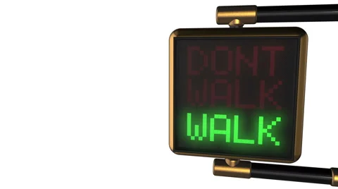 Traffic light with alternately changing the words "DONT WALK/ WALK" Stock-Footage 64005944