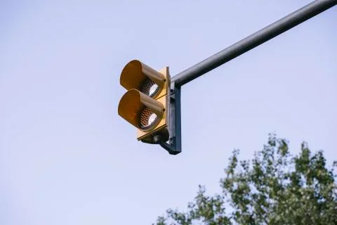 Traffic light in amber Foto stock
