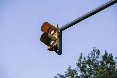 Traffic light in amber Stock Photos