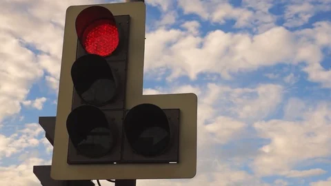 Traffic Light And Sky With Clouds In City 스톡 동영상 82352895
