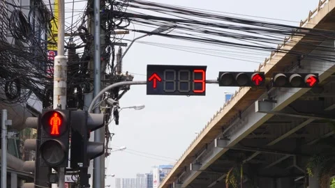 Traffic Light And Walking Light Stock Footage 262978959