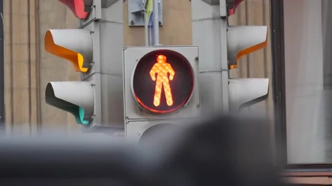 Traffic light on the background of the building Stock Footage 143380296