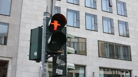 Traffic light in Berlin,Germany 스톡 동영상 101238619