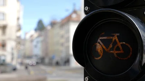 Traffic Light for Bicycle in City Видео 112322091
