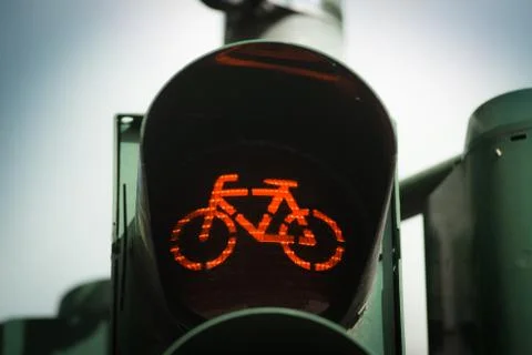 Traffic light for bicylces red Photos