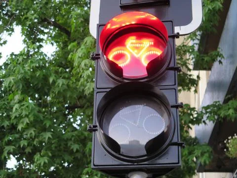 Traffic light for bikes - close up Stock Photos