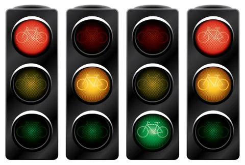Traffic light for bikes. Stock Illustration