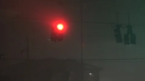 Traffic Light Blown By Hurricane Matthew Stock Footage 107043961