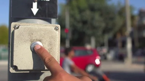 Traffic Light Button  Stock Footage 80688761