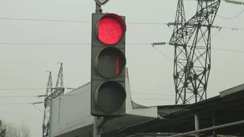 The traffic light changes colors 2 Stock Footage 323000779
