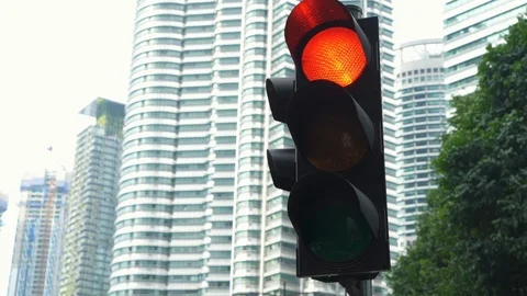 Traffic Light Changes Colors Stock Footage 94506208