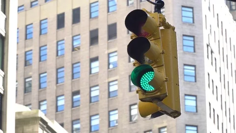 Traffic light changing red to green - 4K... | Stock Video | Pond5