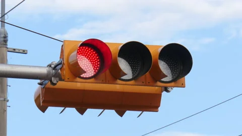 Traffic light changing from red to green go, Yeongcheon-si, Gyeongsangb Stock Footage 164006687
