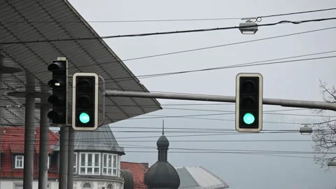 Traffic light in the city Stock Footage 268993074