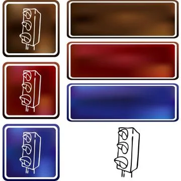 Traffic light cloud icon Stock Illustration