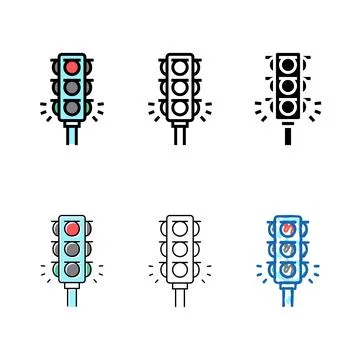 Traffic light color icon vector minimal Illustrazione stock