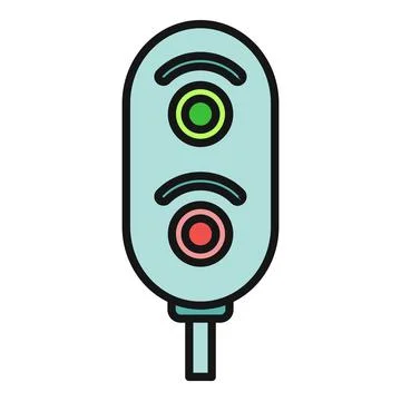 Traffic light controlling movement with green and red signals Stock Illustration