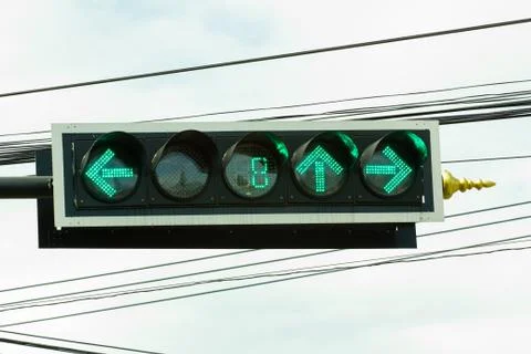 Traffic light with countdown system at junction in thailand Stock-Fotos