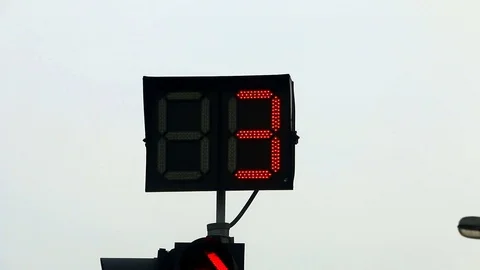 Traffic light countdown timer Stock Footage 122926155