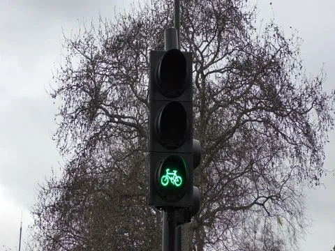 A traffic light for cyclists. Stock Footage 73594523