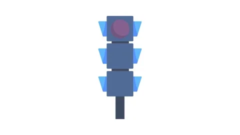 A traffic light displaying red, yellow, and green lights, indicating stop, .. Stock Footage 332321866