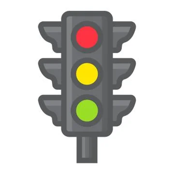 Traffic light filled outline icon, stoplight Stock Illustration