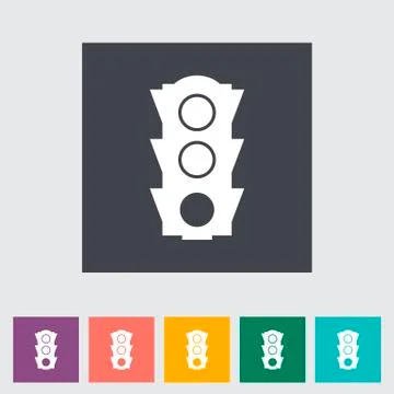 Traffic light flat icon. Stock Illustration