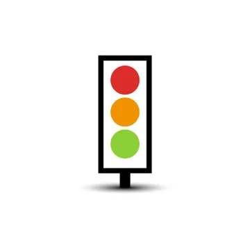 Traffic light flat icon Stock Illustration