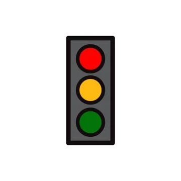 Traffic light flat icon Stock Illustration