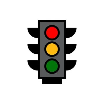 Traffic light flat icon Illustrazione stock