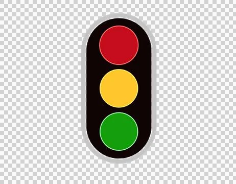 Traffic light flat icon with red, yellow, and green signals illuminated Stock Illustration