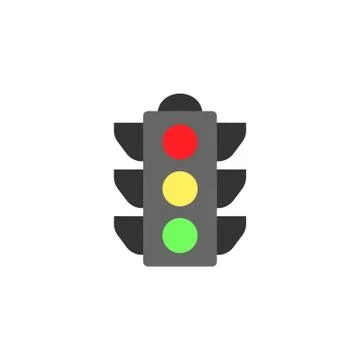 Traffic light flat icon, stop light and navigation Stock Illustration