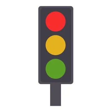 Traffic light. Flat icon. Vector illustration. For web Stock Illustration