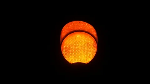 Traffic light flickering darkness. Stock Footage 97860493