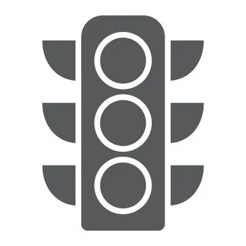 Traffic light glyph icon, regulation and traffic, stoplight sign, vector Stock Illustration