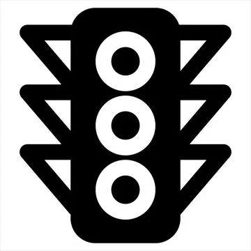 Traffic light glyph icon vector illustration isolated on white background Illustrazione stock