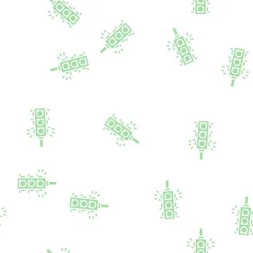 Traffic light glyph seamless pattern Stock Illustration