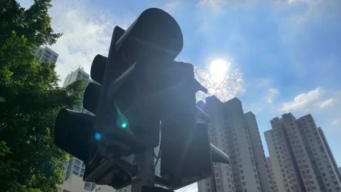 Traffic light green changing to red. Stock Footage 255996221