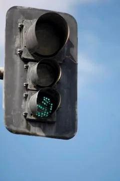 Traffic light with green light on Stock Photos