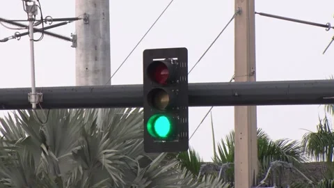 Traffic Light Green to Red Stock Footage 200881225