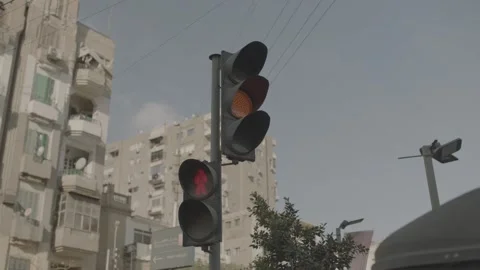 Traffic light - Green then red light Stock Footage 310258951