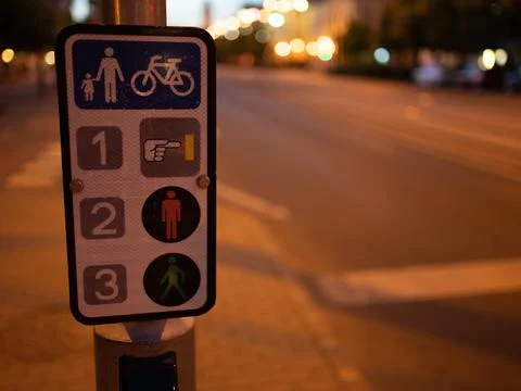 Traffic light guide on a board Stock Photos