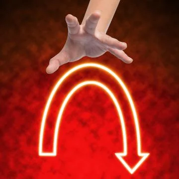 Traffic of light with hand on abstract background Stock Illustration