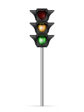 Traffic light heart shape Stock Illustration