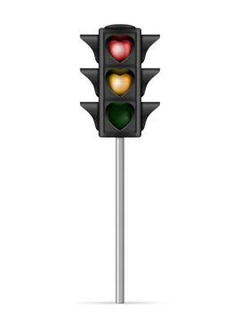 Traffic light heart shape Stock Illustration