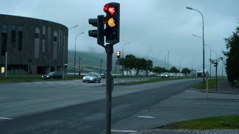 Traffic light with heart shaped stop sign Stock-Footage 117691826