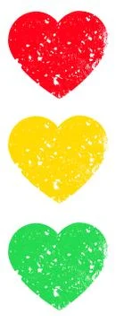 Traffic light with hearts Stock Illustration