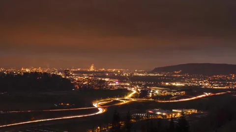 Traffic light hyper time lapse at night Video stock 273698449