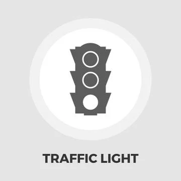 Traffic light icon flat Stock Illustration